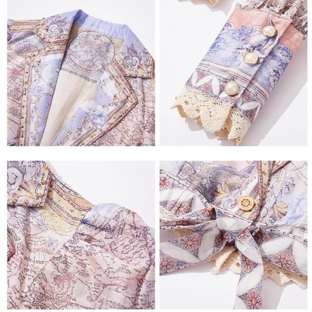 Designer-style High Tide Odyssey Print Two-piece Dress - Picture 7 of 9